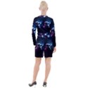 Psychedelic Astronaut Trippy Space Art Button Long Sleeve Dress View2