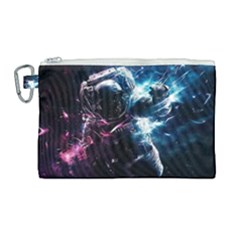 Psychedelic Astronaut Trippy Space Art Canvas Cosmetic Bag (large) by Bangk1t