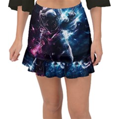 Psychedelic Astronaut Trippy Space Art Fishtail Mini Chiffon Skirt by Bangk1t