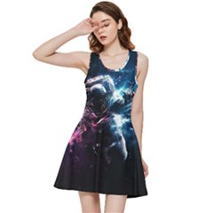 Psychedelic Astronaut Trippy Space Art Inside Out Racerback Dress by Bangk1t