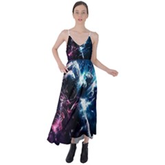 Psychedelic Astronaut Trippy Space Art Tie Back Maxi Dress by Bangk1t