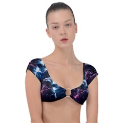 Psychedelic Astronaut Trippy Space Art Cap Sleeve Ring Bikini Top by Bangk1t