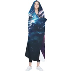 Psychedelic Astronaut Trippy Space Art Wearable Blanket by Bangk1t