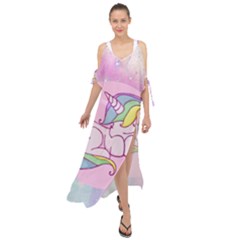 Unicorn Stitch Maxi Chiffon Cover Up Dress by Bangk1t