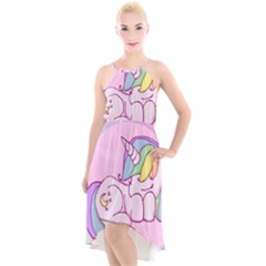 Unicorn Stitch High-low Halter Chiffon Dress  by Bangk1t