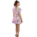 Unicorn Stitch Flutter Sleeve Wrap Dress View2