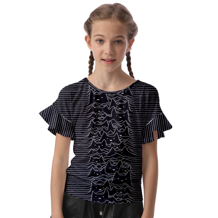 Kitty Cat Art Division Kids  Cut Out Flutter Sleeves