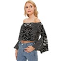 Ship Division Off Shoulder Flutter Bell Sleeve Top View2