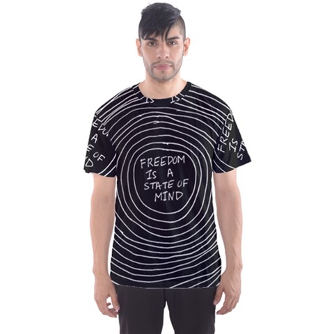 Psychedelic Art Freedom Is A State Of Mind Trippy Quotes Men s Sport Mesh Tee by Bangk1t