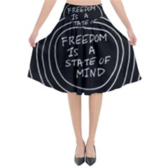 Psychedelic Art Freedom Is A State Of Mind Trippy Quotes Flared Midi Skirt by Bangk1t