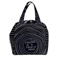 Psychedelic Art Freedom Is A State Of Mind Trippy Quotes Boxy Hand Bag by Bangk1t