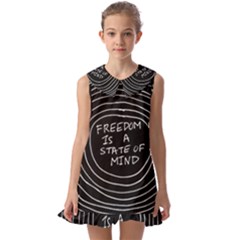 Psychedelic Art Freedom Is A State Of Mind Trippy Quotes Kids  Pilgrim Collar Ruffle Hem Dress by Bangk1t