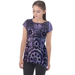 Hamsa Hand Cap Sleeve High Low Top by Bangk1t