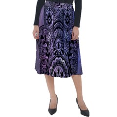 Hamsa Hand Classic Velour Midi Skirt 