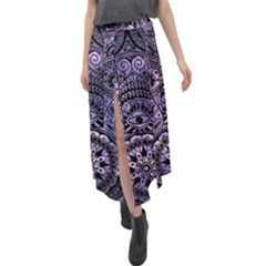 Hamsa Hand Velour Split Maxi Skirt by Bangk1t