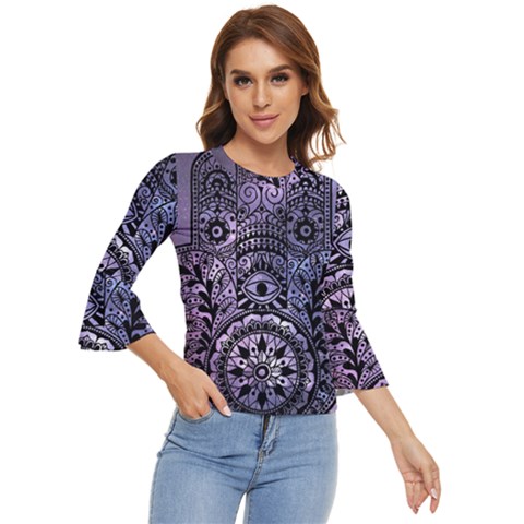 Hamsa Hand Bell Sleeve Top by Bangk1t