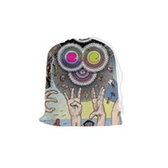 Vintage Trippy Aesthetic Psychedelic 70s Aesthetic Drawstring Pouch (medium) by Bangk1t