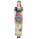 Vintage Trippy Aesthetic Psychedelic 70s Aesthetic Short Sleeve Maxi Dress View1