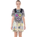 Vintage Trippy Aesthetic Psychedelic 70s Aesthetic Sixties Short Sleeve Mini Dress View1