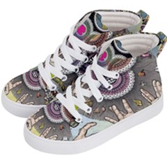 Vintage Trippy Aesthetic Psychedelic 70s Aesthetic Kids  Hi-top Skate Sneakers by Bangk1t