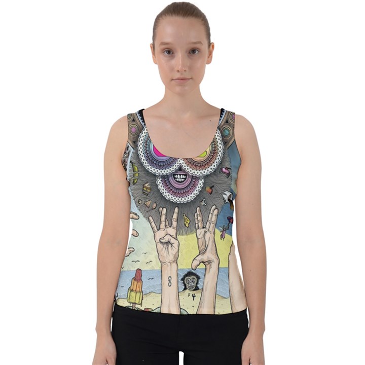 Vintage Trippy Aesthetic Psychedelic 70s Aesthetic Velvet Tank Top