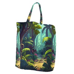 Rainforest Jungle Cartoon Animation Background Giant Grocery Tote