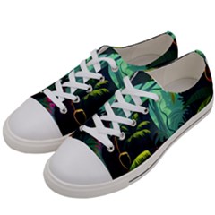 Rainforest Jungle Cartoon Animation Background Women s Low Top Canvas Sneakers by Ndabl3x