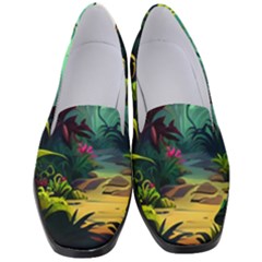 Rainforest Jungle Cartoon Animation Background Women s Classic Loafer Heels by Ndabl3x