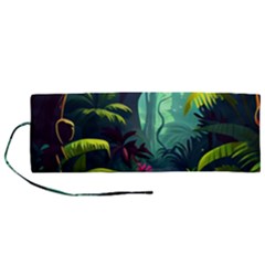 Rainforest Jungle Cartoon Animation Background Roll Up Canvas Pencil Holder (m) by Ndabl3x