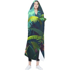 Rainforest Jungle Cartoon Animation Background Wearable Blanket by Ndabl3x