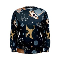 Space Theme Art Pattern Design Wallpaper Women s Sweatshirt by Ndabl3x