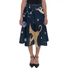 Space Theme Art Pattern Design Wallpaper Perfect Length Midi Skirt by Ndabl3x