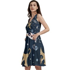 Space Theme Art Pattern Design Wallpaper Sleeveless V-neck Skater Dress by Ndabl3x