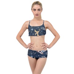 Space Theme Art Pattern Design Wallpaper Layered Top Bikini Set by Ndabl3x