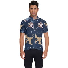 Space Theme Art Pattern Design Wallpaper Men s Short Sleeve Cycling Jersey by Ndabl3x