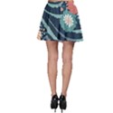 Waves Flowers Pattern Water Floral Minimalist Skater Skirt View2