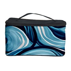 Pattern Ocean Waves Arctic Ocean Blue Nature Sea Cosmetic Storage Case by Ndabl3x