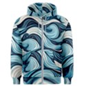 Pattern Ocean Waves Arctic Ocean Blue Nature Sea Men s Zipper Hoodie View1