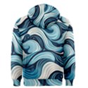 Pattern Ocean Waves Arctic Ocean Blue Nature Sea Men s Zipper Hoodie View2