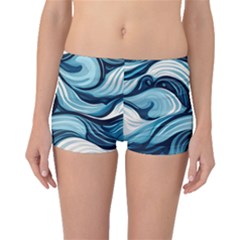 Pattern Ocean Waves Arctic Ocean Blue Nature Sea Boyleg Bikini Bottoms by Ndabl3x