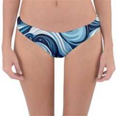 Pattern Ocean Waves Arctic Ocean Blue Nature Sea Reversible Hipster Bikini Bottoms by Ndabl3x