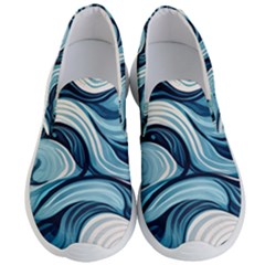 Pattern Ocean Waves Arctic Ocean Blue Nature Sea Men s Lightweight Slip Ons by Ndabl3x