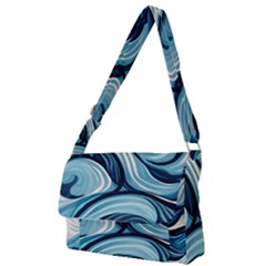 Pattern Ocean Waves Arctic Ocean Blue Nature Sea Full Print Messenger Bag (s) by Ndabl3x