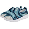 Pattern Ocean Waves Arctic Ocean Blue Nature Sea Kids  Slip On Sneakers View2