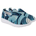 Pattern Ocean Waves Arctic Ocean Blue Nature Sea Kids  Slip On Sneakers View3