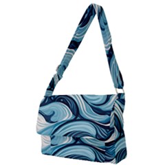 Pattern Ocean Waves Arctic Ocean Blue Nature Sea Full Print Messenger Bag (l) by Ndabl3x