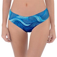 Ocean Waves Sea Abstract Pattern Water Blue Reversible Classic Bikini Bottoms by Ndabl3x