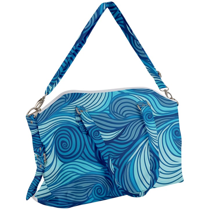 Ocean Waves Sea Abstract Pattern Water Blue Canvas Crossbody Bag