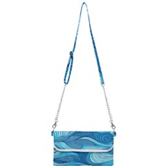 Ocean Waves Sea Abstract Pattern Water Blue Mini Crossbody Handbag by Ndabl3x