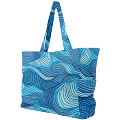 Ocean Waves Sea Abstract Pattern Water Blue Simple Shoulder Bag by Ndabl3x